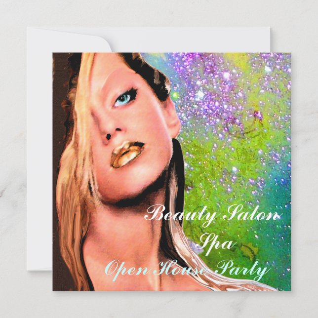 Invitation BEAUTY SALON SPA Open House Party Monogramme (Devant)
