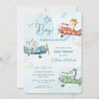 Beaux Animaux Avion Aventure Oh Baby shower Garçon