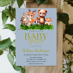 Invitation Beaux animaux de la forêt - Baby shower des bois