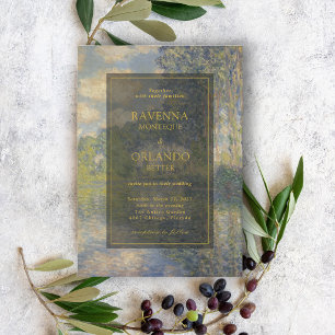 Invitation Beaux-arts Monet Peupliers sur l'Epte Mariage