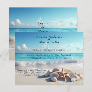 Invitation Beaux Coquillages Starfish Beach Mariage