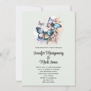 Invitation Beaux Papillons et Fleurs