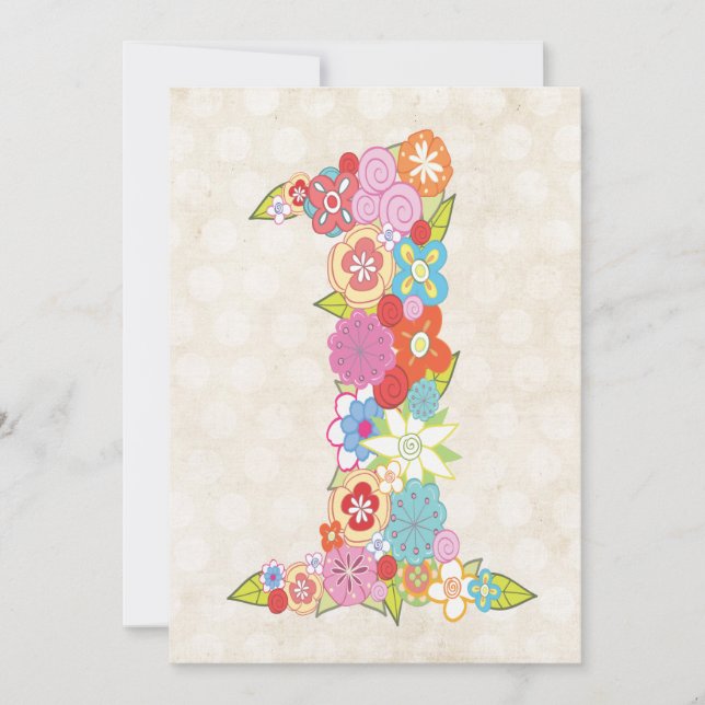 Invitation Bébé 1er Anniversaire Fête Numéro Un Personnalisé (Devant)