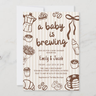 Invitation Bébé à base de dessins à la main prépare une douch