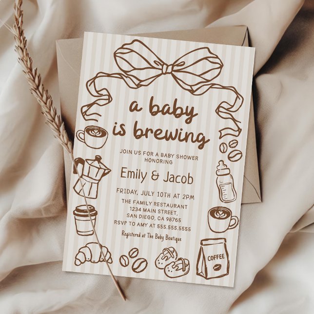 Invitation Bébé à base de dessins à la main prépare une douch (Créateur téléchargé)