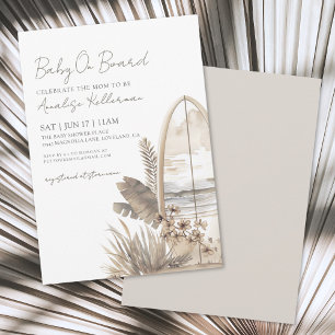 Invitation Bébé à bord Baby shower de plage Boho d'été