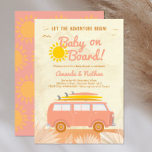 Bébé à bord baby shower de planche de surf fille r
