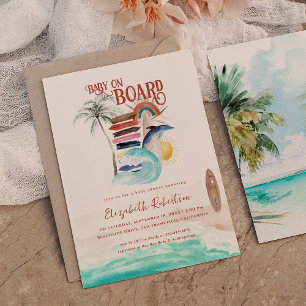 Invitation Bébé à bord   Baby shower de Surf Boho