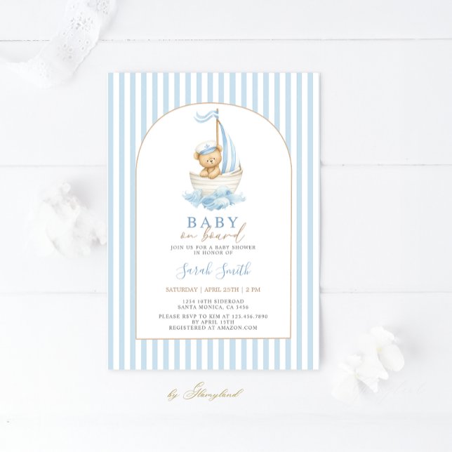 Invitation Bébé à bord Baby Shower Garçon (Créateur téléchargé)