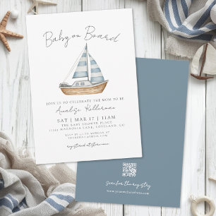 Invitation Bébé à Bord Baby Shower Marin