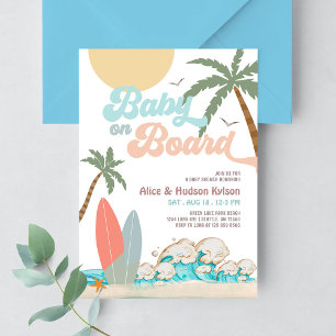 Invitation Bébé à bord Baby shower Sprinkle Surfing Douche
