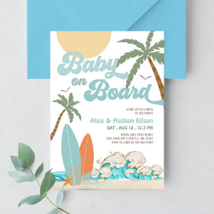Invitation Bébé à bord Baby shower Sprinkle Surfing Douche
