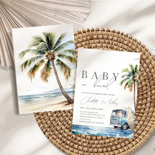 Invitation Bébé à bord Baby shower, Surf Beach