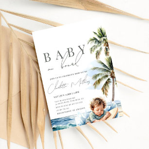 Invitation Bébé à bord Baby shower, Surf Beach