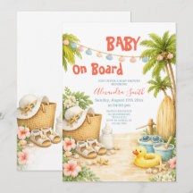 Bébé à Bord | Baby Shower Tropical sur la Plage