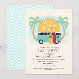 Invitation Bébé à bord de Van Baby shower non sexiste Invit