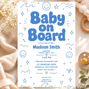 Invitation Bébé à bord Plage Surf Bébé Shower Été Rétro