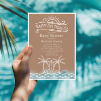 Bébé à bord surf Baby shower de plage neutre