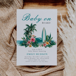 Invitation Bébé À Bord Surf Beach Baby shower