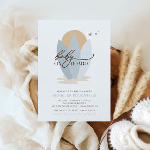 Invitation Bébé À Bord Surf Boho Beach Baby shower garçon