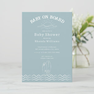 Invitation Bébé à bord Surf Green Beach Baby shower