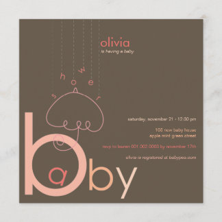 Invitation Bébé a dans le Baby shower de la fille Whimsical r