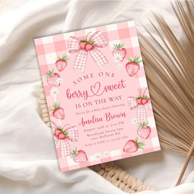Invitation Bébé à la fraise sucrée d'été (Créateur téléchargé)