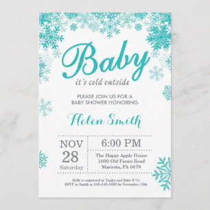 Invitation Bébé à l'extérieur de l'hiver Baby shower violet