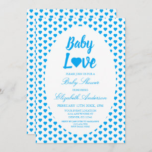 Invitation Bébé Amour Coeur Baby shower garçon