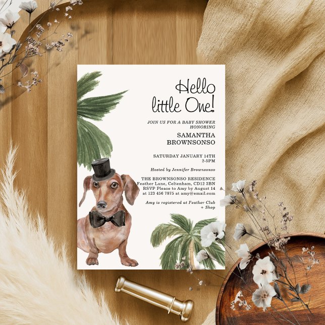 Invitation Bébé Animal Fête Prénatale Garçon Rustique Palmier (Créateur téléchargé)