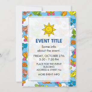 Invitation Bébé Animaux Arrière - plan
