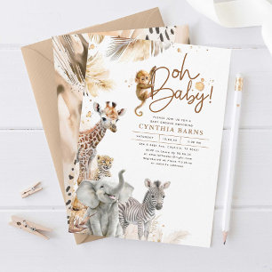 Invitation Bébé Animaux Jungle Safari Sauvage Baby shower mig