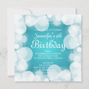 Invitation Bébé / Anniversaire de enfant Turquoise brillante
