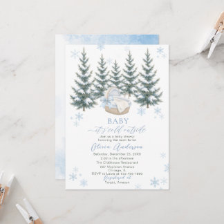 Invitation Bébé aquarelle il fait froid dehors Bébé Shower