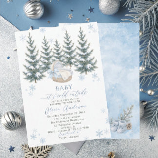 Invitation Bébé aquarelle il fait froid dehors Bébé Shower