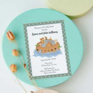 Invitation bébé arche de Noé mignonne