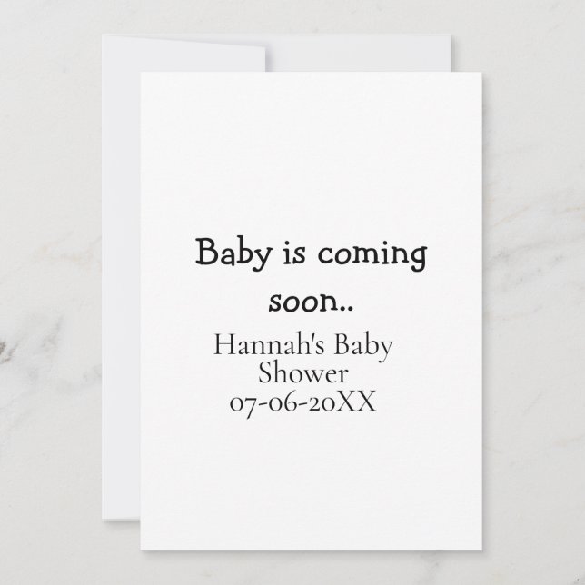 Invitation Bébé arrive bientôt nom date de la baby shower mac (Devant)