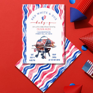 Invitation Bébé attendu pour le 4 juillet, babyq !