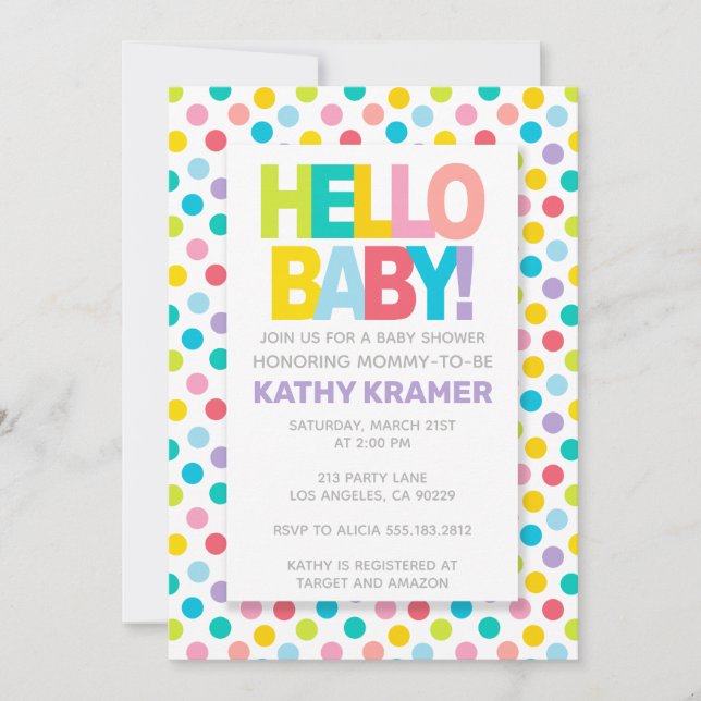 Invitation BÉBÉ ! Baby shower coloré (Devant)
