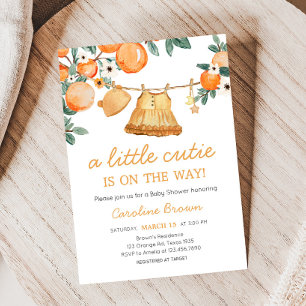 Invitation Bébé Baby shower de fruits orange
