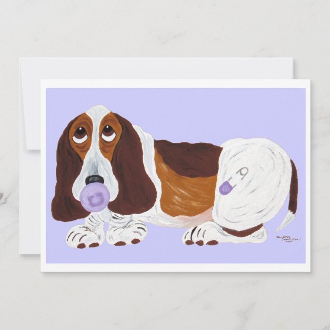 Invitation Bébé Basset Hound  (Devant)