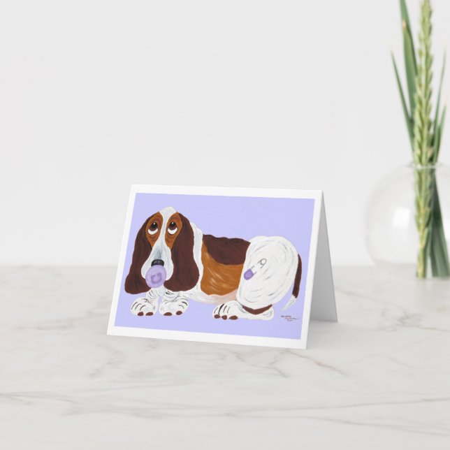 Invitation Bébé Basset Hound (Devant)