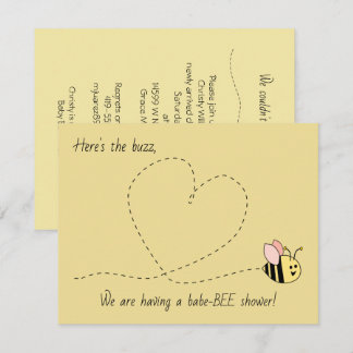 Invitation Bébé Bee Girl Douche