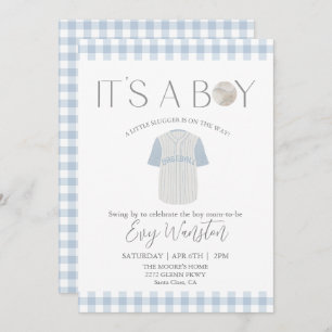 Invitation Bébé bleu baseball Oh, garçon baby shower invitati