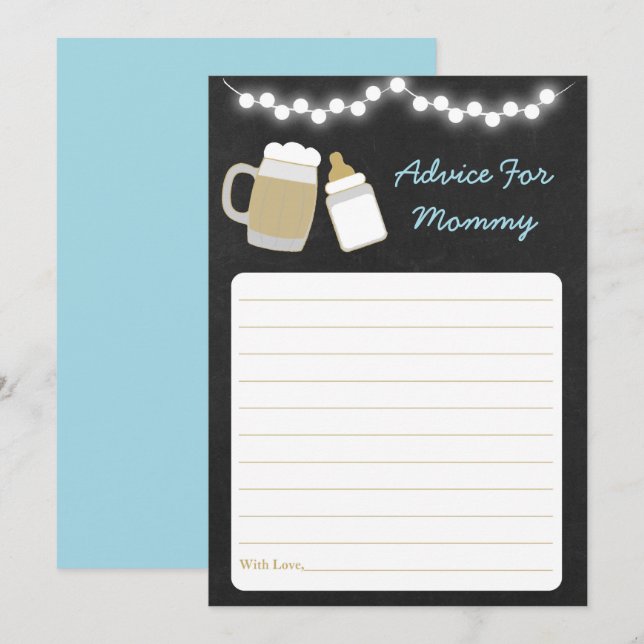 Invitation Bébé bleu brasse conseil Baby shower (Devant / Derrière)