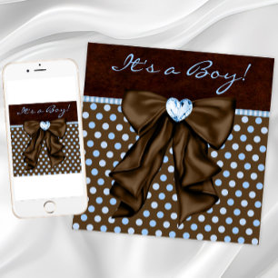 Invitation Bébé Bleu Marron Bébé Garçon Shower