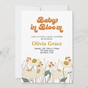 Invitation Bébé Boho en fleurs Baby shower de fleurs sauvages