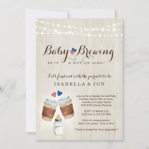 Invitation Bébé brassage café ou thé Reveal Party Inv