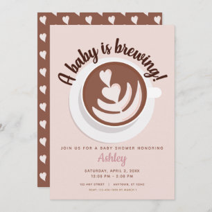 Invitation Bébé brasse Café Brunch Baby shower Saupoudrer