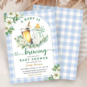 Invitation Bébé brasse de la bière Baby Shower Garçon Gingham